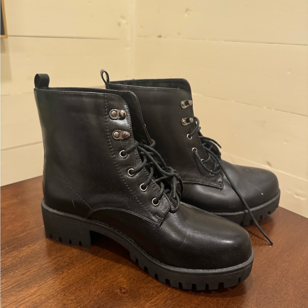 Lulus Devyn Black Lace-Up Ankle Boots